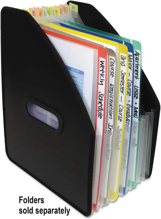Alt view image 20 of 20 - C-Line Vertical Expanding File 13-Pocket 10" Expansion Letter Poly Black 58810