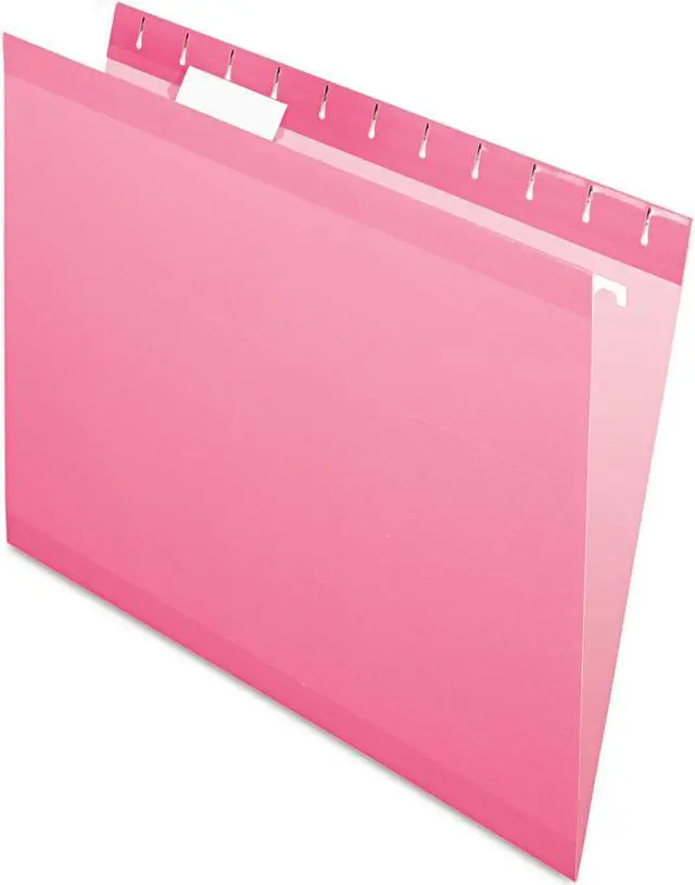 Alt view image 12 of 15 - Pendaflex Reinforced Hanging Folders 1/5 Tab Letter Pink 25/Box 415215PIN