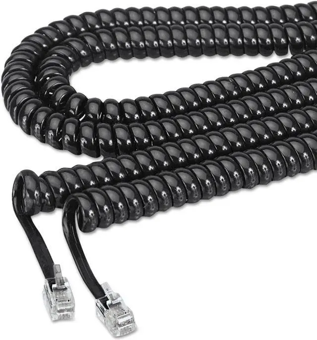 Alt view image 13 of 13 - Softalk 42261 Phone Coil Cord 25-Feet Black Landline Telephone Accessory