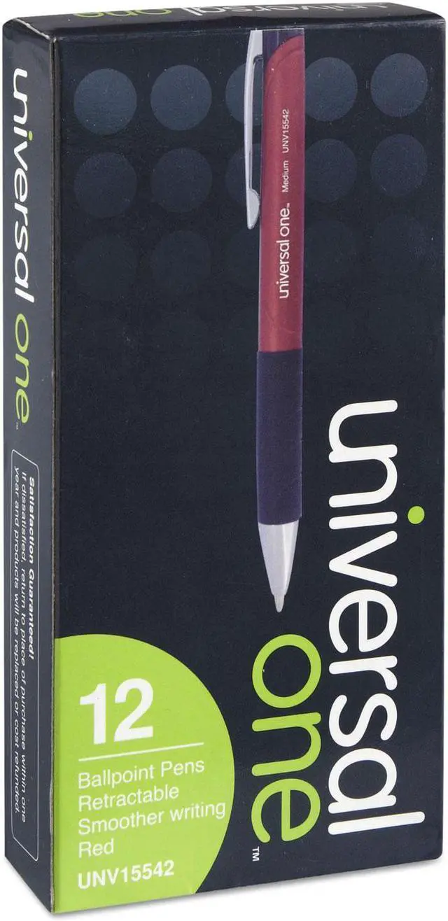 Alt view image 10 of 11 - UNIVERSAL Advanced Ink Retractable Ballpoint Pen Red Ink Red 1mm Dozen 15542