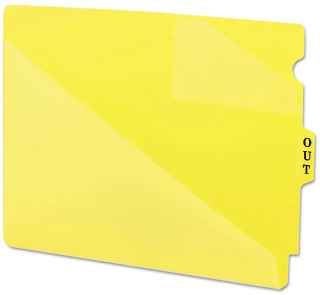 Alt view image 2 of 9 - End Tab Poly Out Guides, Two-Pocket Style, 1/3-Cut End Tab, Out, 8.5 x 11, Yellow, 50/Box