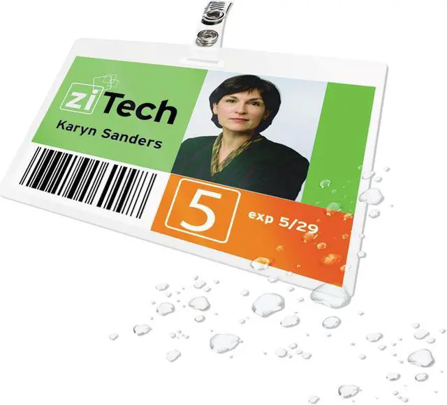 Alt view image 2 of 7 - Swingline UltraClear Thermal Laminating Pouch ID Badge 5mil 2 5/8 x 3 7/8 100/Pack 56005