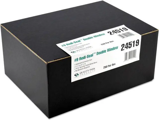 Alt view image 2 of 5 - Quality Park Redi-Seal Envelope Security #9 Double Window Contemporary White 250
