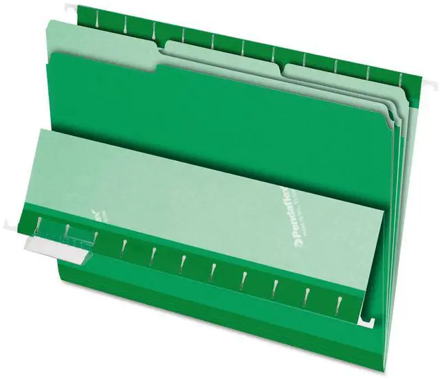 Main image of Pendaflex Interior File Folders 1/3 Cut Top Tab Letter Bright Green 100/Box 421013BGR