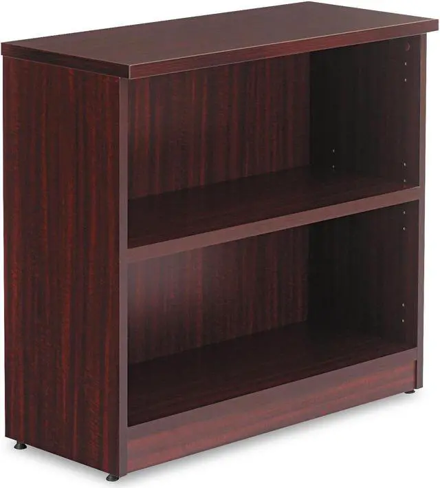 Alt view image 15 of 20 - Alera Valencia Series Bookcase, Two-Shelf, 31 3/4w x 14d x 29 1/2h, Mahogany