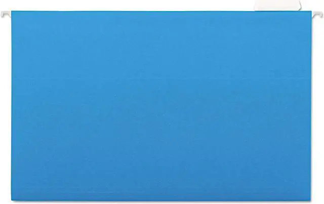 Alt view image 9 of 10 - UNIVERSAL Hanging File Folders 1/5 Tab 11 Point Stock Legal Blue 25/Box 14216