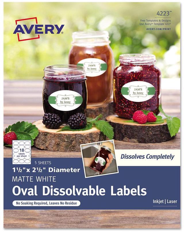 Alt view image 8 of 13 - Avery Dissolvable Labels, Removable Adhesive, Print to the Edge, 1-1/2 x 2-1/2,  90 Labels (4223)