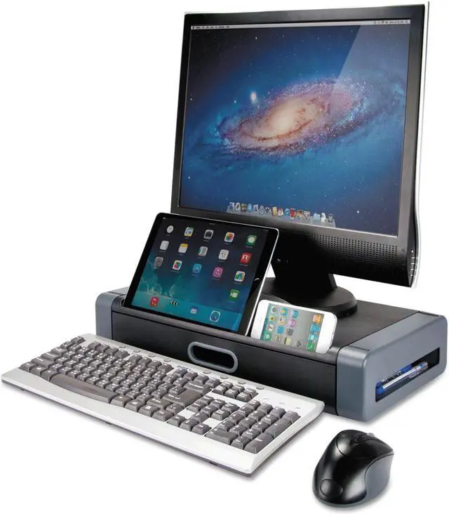 Alt view image 20 of 20 - KANTEK Monitor Riser, 19 X 11 X 4, Black