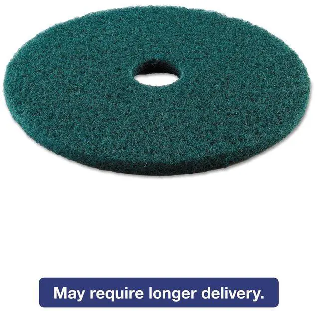 Main image of Boardwalk Standard Heavy-Duty Scrubbing Floor Pads 19" Diameter Green 5/Carton