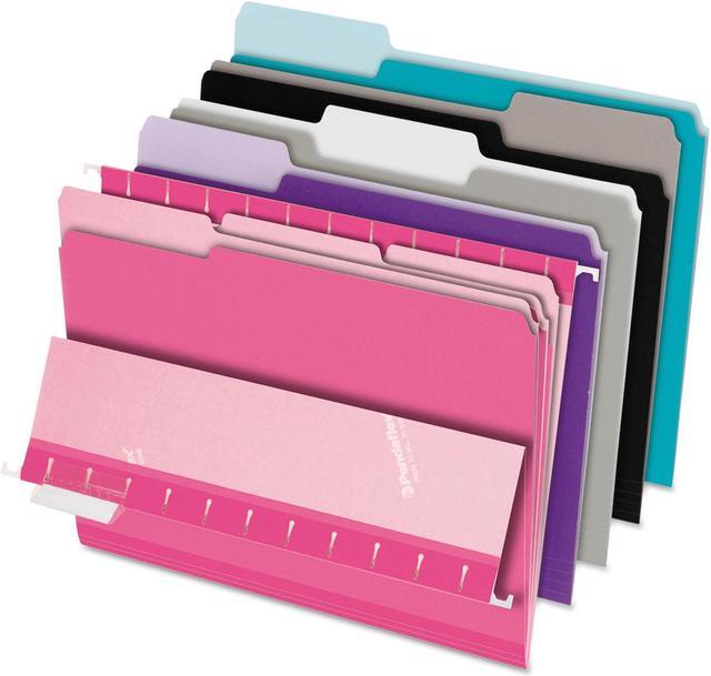 Alt view image 7 of 9 - Pendaflex Interior File Folders 1/3 Cut Top Tab Letter Pastel Assortment 100/Box 421013ASST2