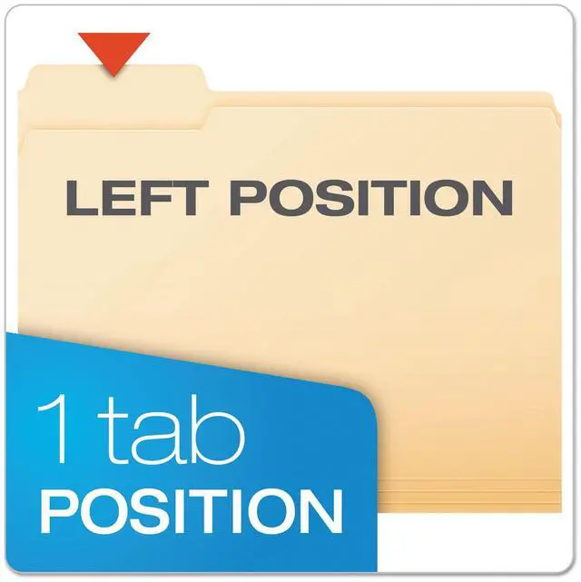 Alt view image 11 of 14 - Pendaflex Essentials File Folders 1/3 Cut First Position Top Tab Letter Manila 100/Box 752131