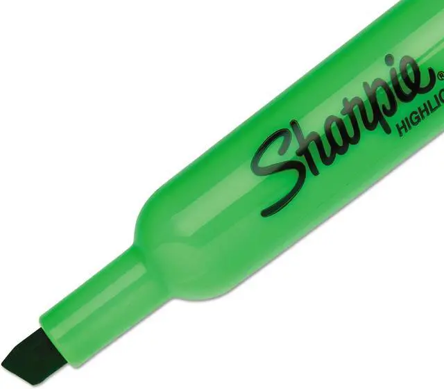 Alt view image 18 of 18 - Sharpie Accent Tank Style Highlighter Chisel Tip Fluorescent Green Dozen 25026
