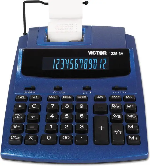 Alt view image 10 of 12 - Victor 1225-3A Antimicrobial Two-Color Printing Calculator Blue/Red Print 3 Lines/Sec 12253A
