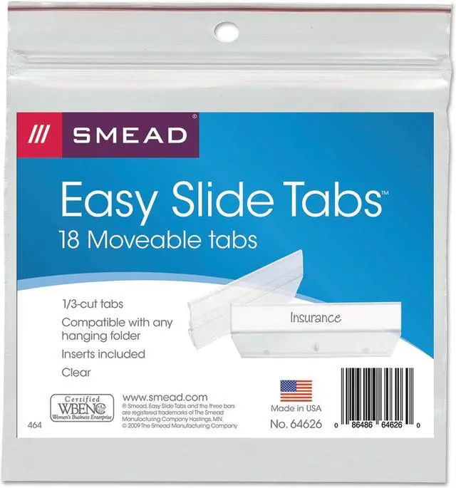 Alt view image 13 of 18 - Smead Easy Slide Hanging Folder Tab 1/3 Tab 3 1/2 in Clear 18/Pack 64626