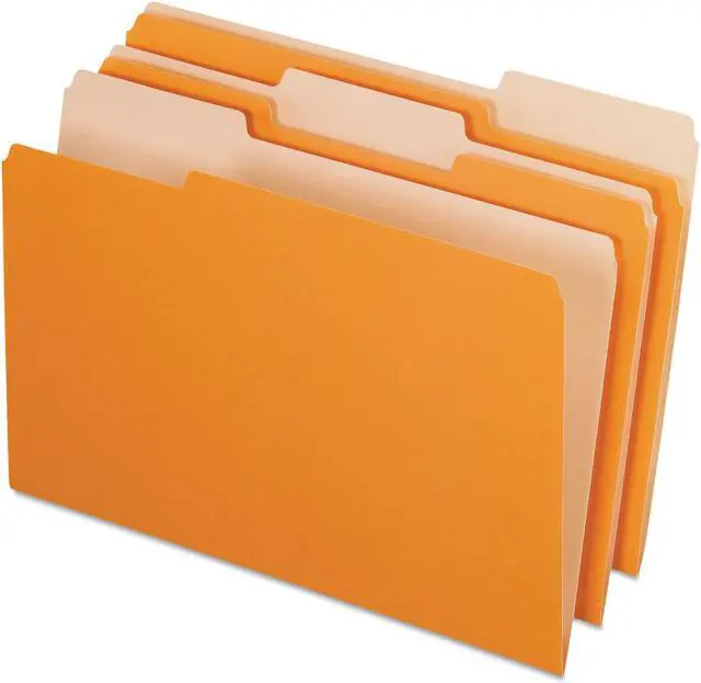 Main image of Pendaflex Interior File Folders 1/3 Cut Top Tab Legal Orange 100/Box 435013ORA