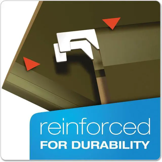 Alt view image 11 of 15 - Pendaflex Reinforced 2" Extra Capacity Hanging Folders Legal Standard Green 25/Box 4153X2