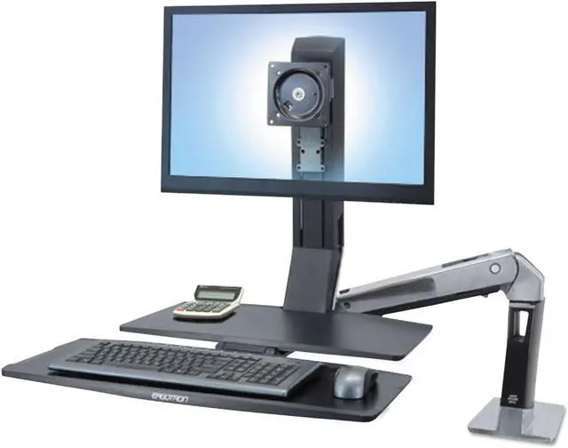 Alt view image 6 of 12 - Workfit-A Sit-Stand Workstation W/worksurface+, Lcd Ld Monitor, Aluminum/black
