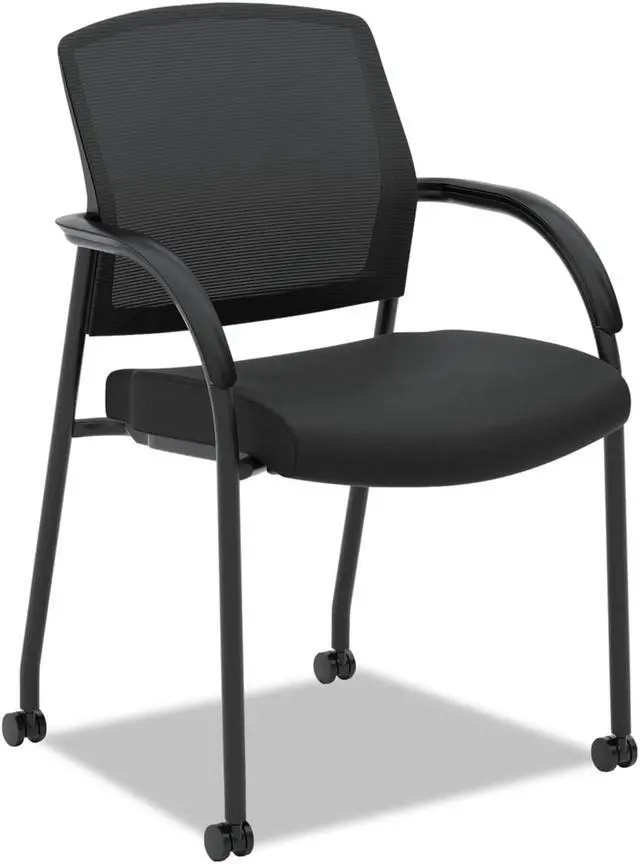 Alt view image 10 of 13 - HON Lota Series Mesh Guest Side Chair Black Fabric Black Base 2285VA10