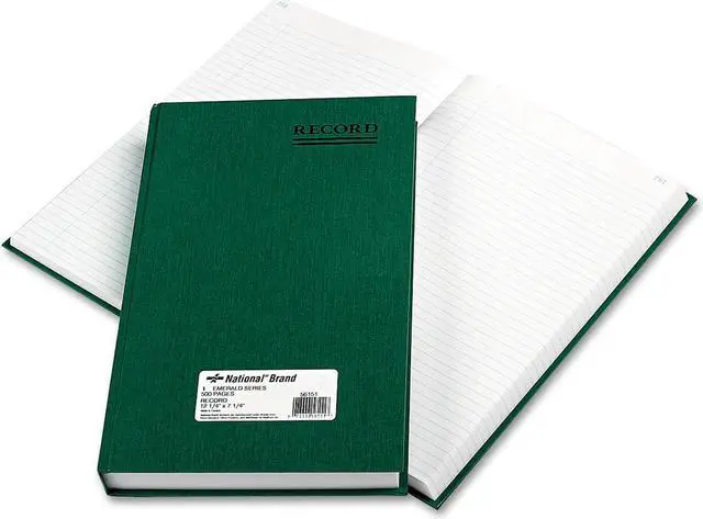 Main image of National Emerald Series Account Book Green Cover 500 Pages 12 1/4 x 7 1/4 56151