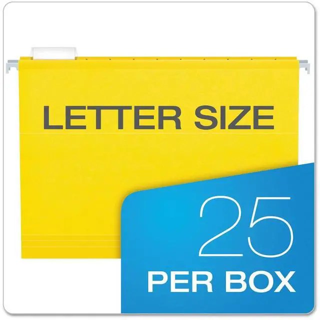Alt view image 13 of 14 - Pendaflex Reinforced 2" Extra Capacity Hanging Folders 1/5 Tab Letter Yellow 25/Box 4152X2YEL