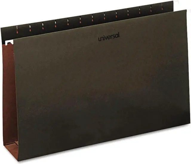 Alt view image 4 of 8 - UNIVERSAL Three Inch Box Bottom Pressboard Hanging Folders Legal Standard Green