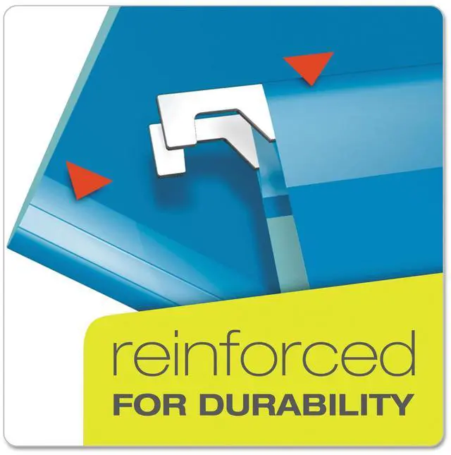 Alt view image 11 of 15 - Pendaflex Reinforced 2" Extra Capacity Hanging Folders 1/5 Tab Legal Blue 25/Box 4153X2BLU