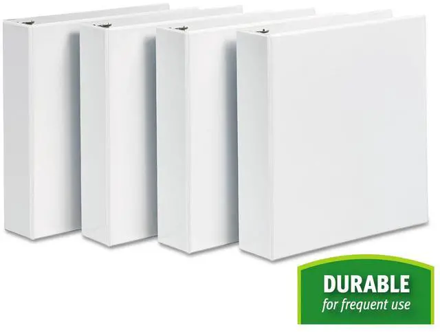 Alt view image 5 of 9 - Avery Durable View Binder with DuraHinge and Slant Rings 2" White 4/Pack 17577