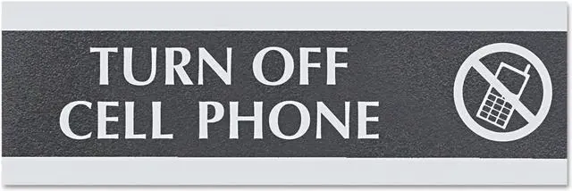 Alt view image 12 of 12 - Headline Sign Century Series Office Sign TURN OFF CELL PHONE 9 x 3 4759