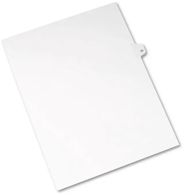 Alt view image 4 of 8 - Avery-Style Legal Exhibit Side Tab Divider Title: 59 Letter White 25/Pack 01059