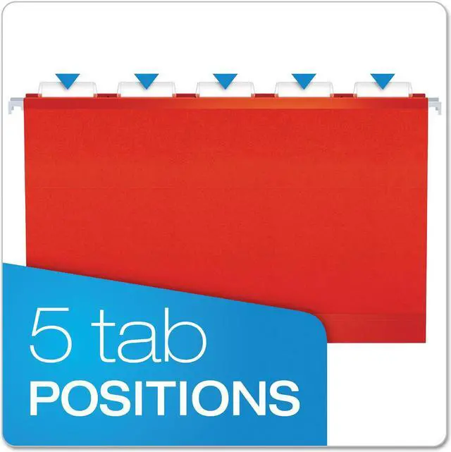Alt view image 13 of 15 - Pendaflex Reinforced 2" Extra Capacity Hanging Folders 1/5 Tab Legal Red 25/Box 4153X2RED