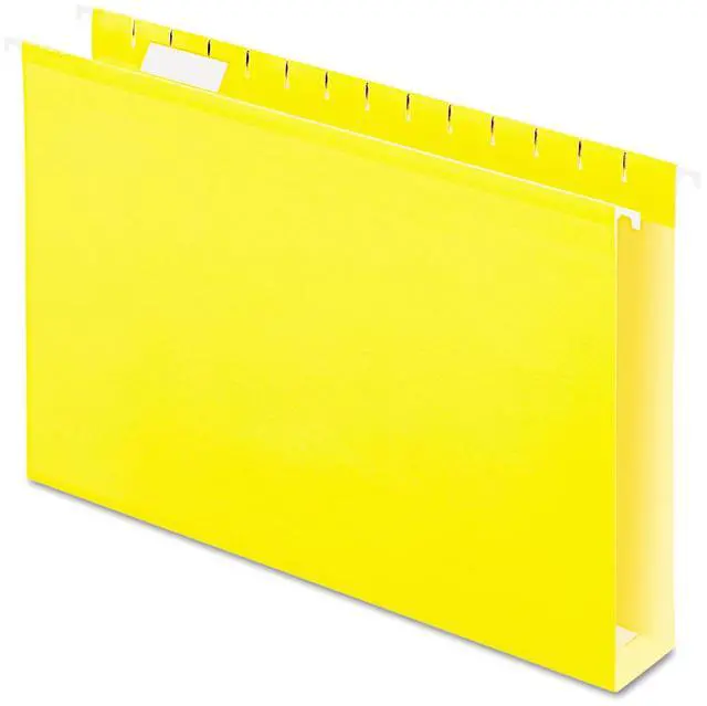 Main image of Pendaflex Reinforced 2" Extra Capacity Hanging Folders 1/5 Tab Legal Yellow 25/Box 4153X2YEL