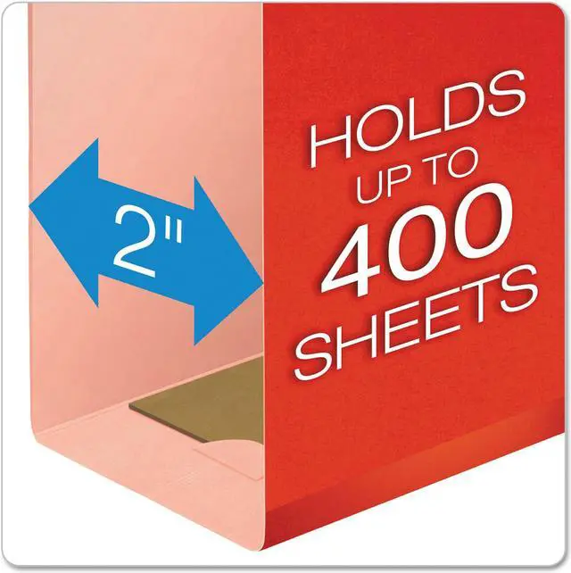 Alt view image 11 of 15 - Pendaflex Reinforced 2" Extra Capacity Hanging Folders 1/5 Tab Legal Red 25/Box 4153X2RED