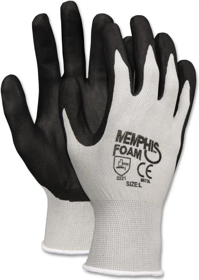 Alt view image 2 of 4 - Memphis Economy Foam Nitrile Gloves Gray/Black 12 Pairs 9673XL