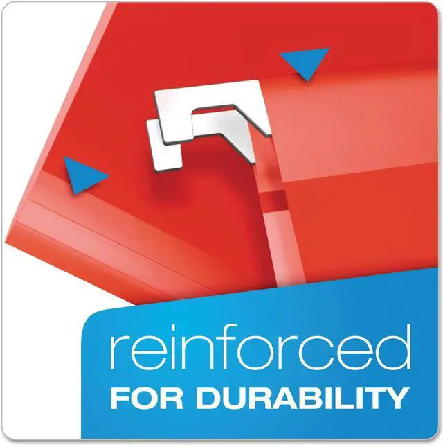 Alt view image 12 of 15 - Pendaflex Reinforced 2" Extra Capacity Hanging Folders 1/5 Tab Legal Red 25/Box 4153X2RED