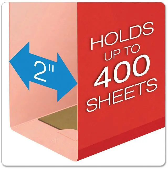 Alt view image 10 of 14 - Pendaflex Reinforced 2" Extra Capacity Hanging Folders 1/5 Tab Letter Red 25/Box 4152X2RED