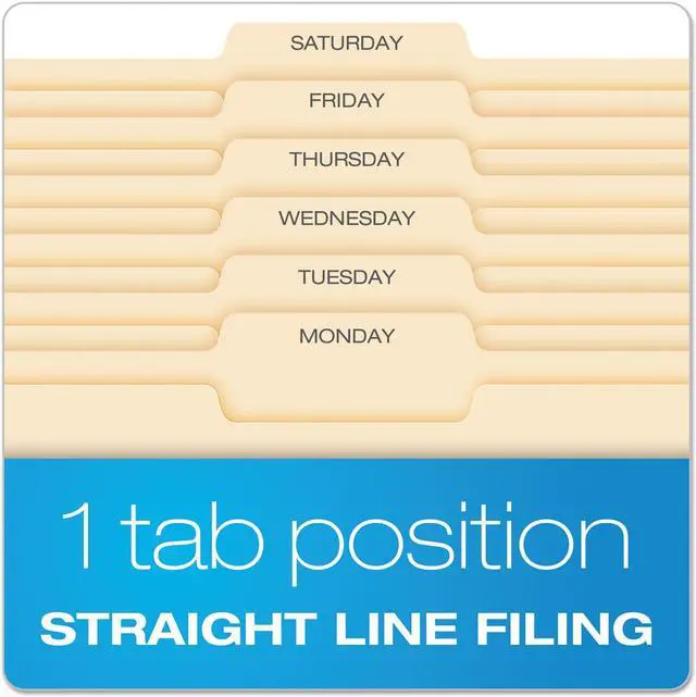 Alt view image 7 of 8 - Pendaflex Essentials File Folders 1/3 Cut Second Position Top Tab Letter Manila 100/Box 752132