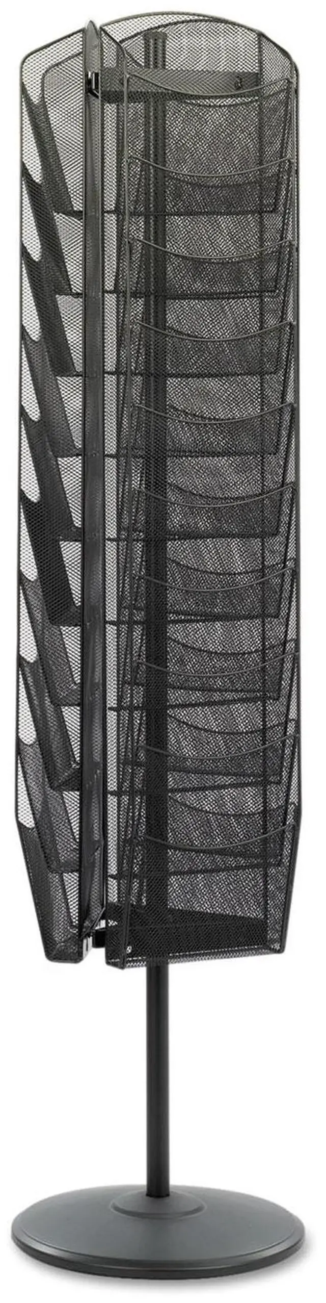 Alt view image 17 of 18 - Safco Onyx Mesh Rotating Magazine Display 30 Compartments 16-1/2w x 66h Black