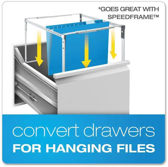 Alt view image 15 of 15 - Pendaflex Reinforced 2" Extra Capacity Hanging Folders 1/5 Tab Legal Blue 25/Box 4153X2BLU