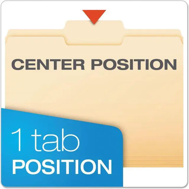 Alt view image 8 of 8 - Pendaflex Essentials File Folders 1/3 Cut Second Position Top Tab Letter Manila 100/Box 752132