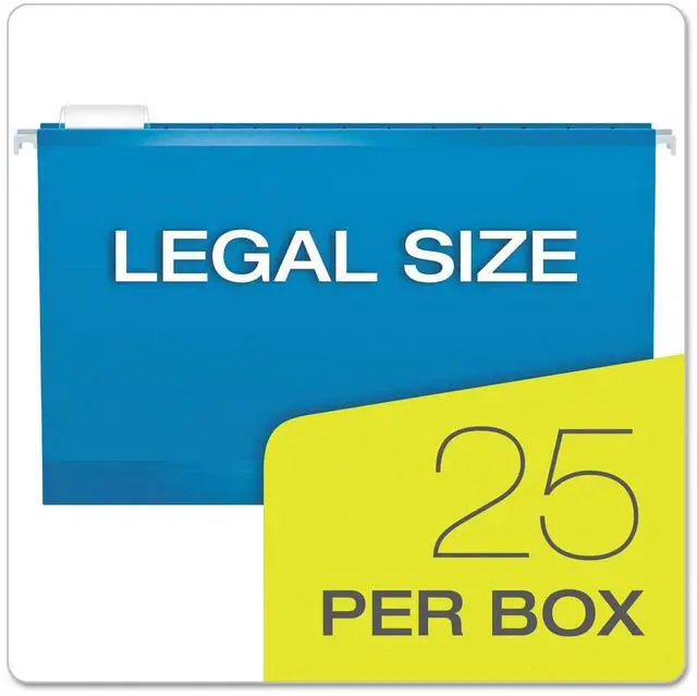 Alt view image 13 of 15 - Pendaflex Reinforced 2" Extra Capacity Hanging Folders 1/5 Tab Legal Blue 25/Box 4153X2BLU