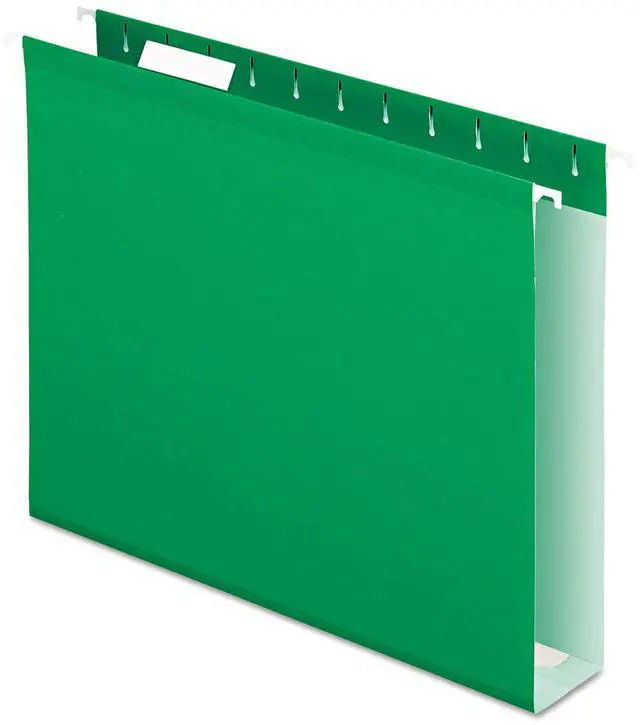 Alt view image 10 of 15 - Pendaflex Reinforced 2" Extra Capacity Hanging Folders Letter Bright Green 25