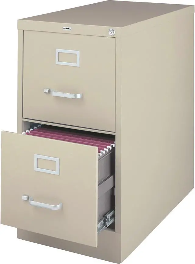 Alt view image 4 of 11 - Lorell Vertical File 2-Drawer Legal 18"x26-1/2"x28-3/8" Putty 60660