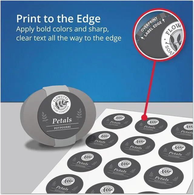 Alt view image 19 of 20 - Avery Round Print-to-the-Edge Labels 2 1/2" dia Brown Kraft 225/PK 22808