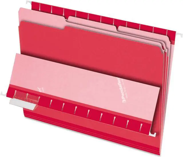 Alt view image 9 of 9 - Pendaflex Interior File Folders 1/3 Cut Top Tab Letter Red 100/Box 421013RED