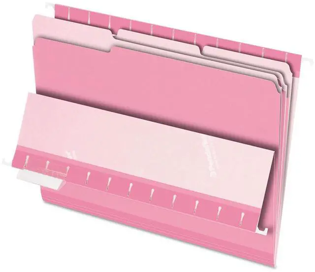 Alt view image 3 of 8 - Pendaflex Interior File Folders 1/3 Cut Top Tab Letter Pink 100/Box 421013PIN