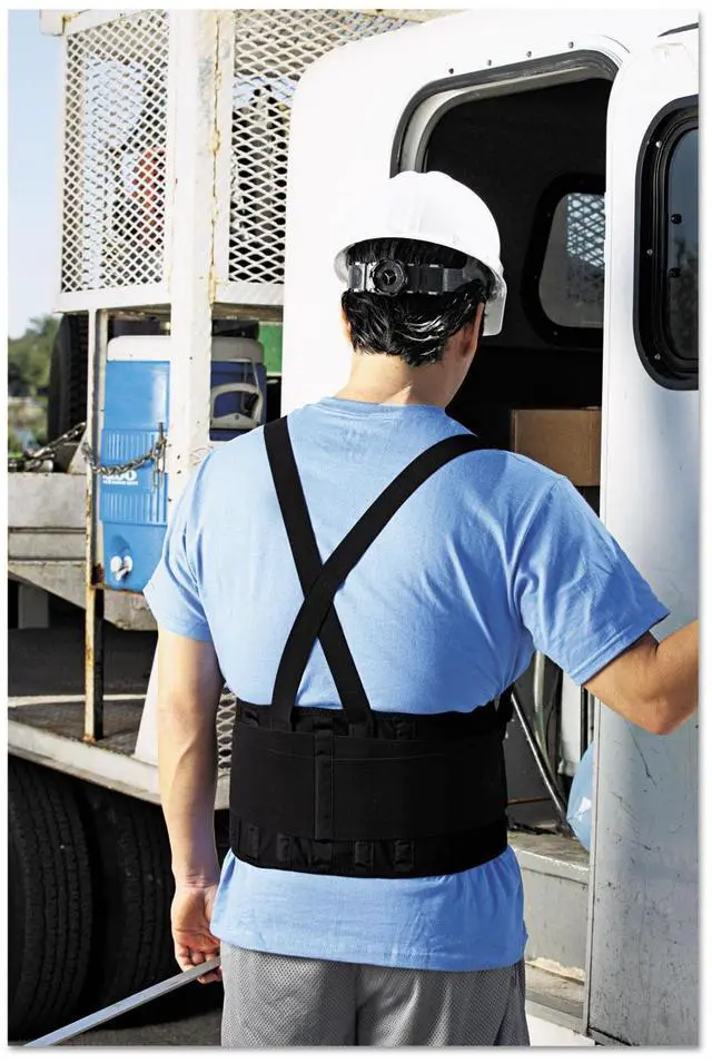 Alt view image 8 of 9 - ACE Work Belt with Removable Suspenders Fits Waists Up To 48" Black 208605