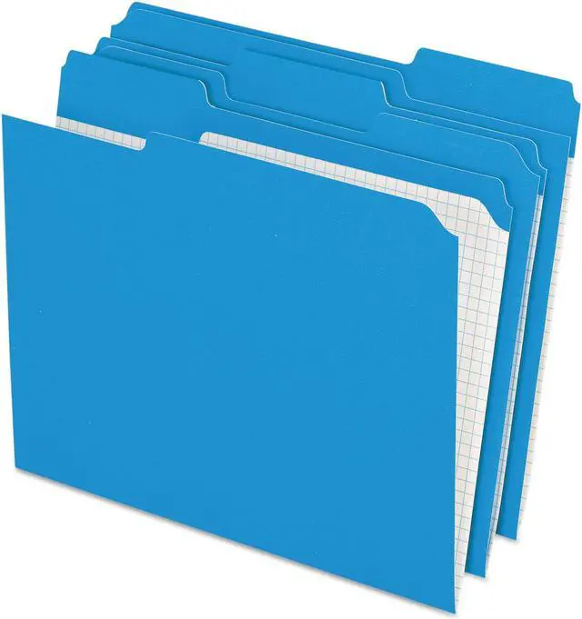 Main image of Pendaflex Reinforced Top Tab File Folders 1/3 Cut Letter Blue 100/Box R15213BLU