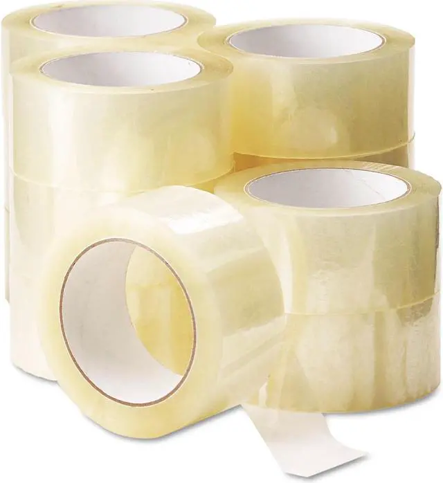 Alt view image 12 of 12 - Universal General-Purpose Acrylic Box Sealing Tape 48mm x 100m 3" Core Clear 12