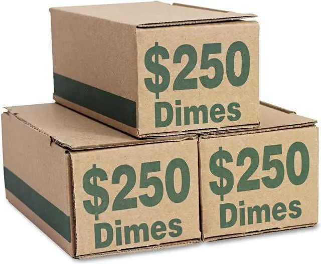 Alt view image 8 of 9 - PM Company 61010 Corrugated Cardboard Coin Storage w/Denomination Printed On Side, Green