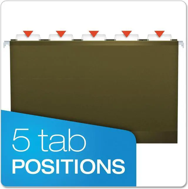 Alt view image 12 of 15 - Pendaflex Reinforced 2" Extra Capacity Hanging Folders Legal Standard Green 25/Box 4153X2